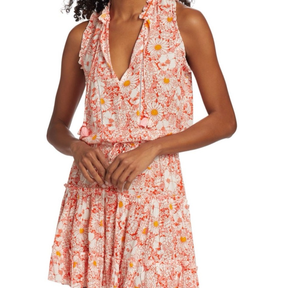 Poupette St. Barth Floral Dress in Pink and Orange